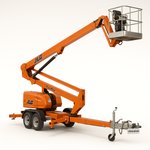 Towable boom lifts