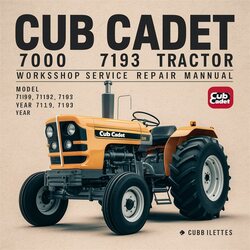 Cub Cadet 7000 7192 7193 Tractor Service Repair Workshop Manual PDF