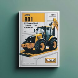 JCB 801 Excavator Operators Operator's Manual PDF