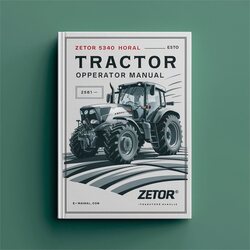 Zetor 5340 Horal Tractor Operator Operator's Manual PDF