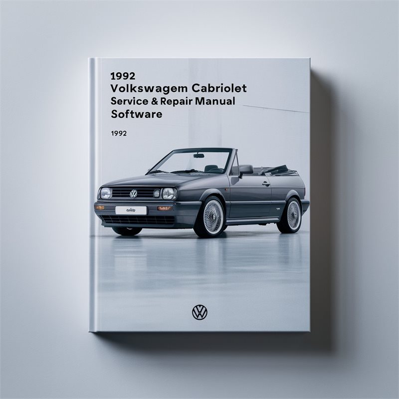 1992 Volkswagen Cabriolet Software Service Repair Workshop Manual PDF