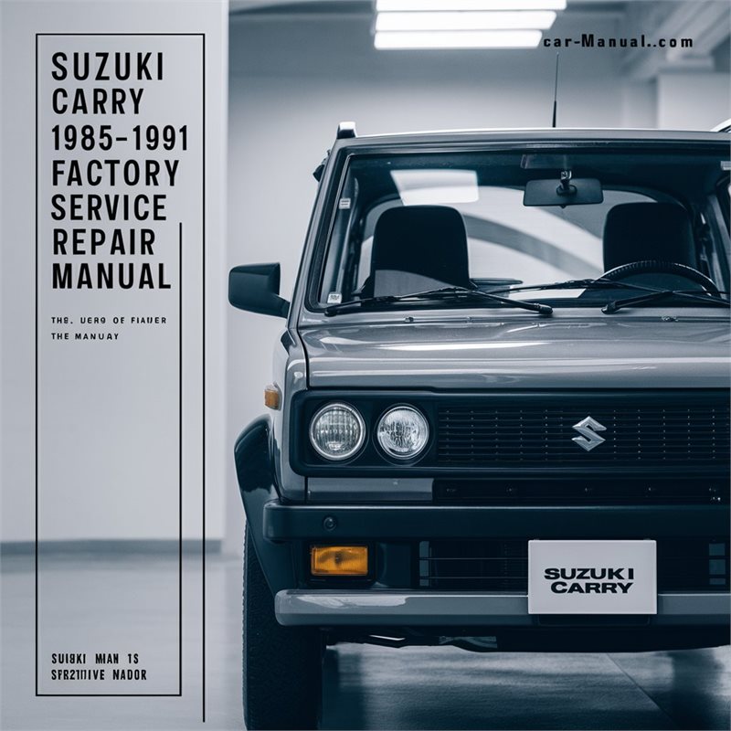 1985-1991 Suzuki Carry Service Repair Workshop Manual PDF