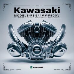Kawasaki 4 Stroke Engines Manuals Models FS481V FS541V FS600V Air-cooled 4-stroke V-TWIN Gasoline Engine Service Repair Workshop Manual PDF
