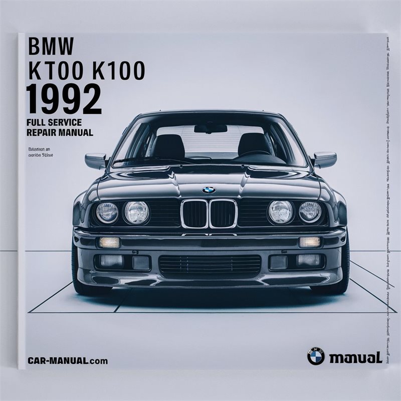 1992 BMW 3 Series K75 K100 Service Repair Workshop Manual PDF