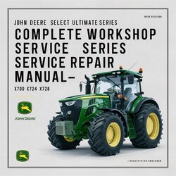 John Deere X700 X720 X724 X728 Select Ultimate Series Tractor Manual completo de servicio y reparación del taller 
