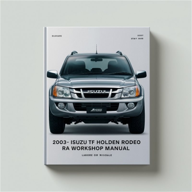 2003-2008 Holden Rodeo Isuzu TF RA Service Repair Workshop Manual PDF