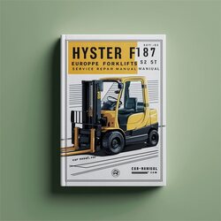 Hyster F187 S2 5FT Europe Forklift Service Repair Workshop Manual PDF