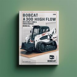 Bobcat A300 Turbo High Flow SN 526411001 Up Service Repair Workshop Manual PDF