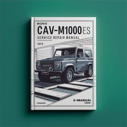 Sony Cav-m1000es Service Repair Workshop Manual PDF
