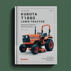 Kubota T1880 Lawn Tractor Service Repair Workshop Manual PDF