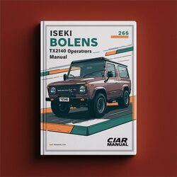 Iseki Bolens TX2140 TX2160 Operators (sku 267) Operator's Manual PDF