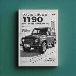 David Brown 1190 Service Repair Workshop Manual PDF