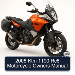 2008 KTM 1190 RC8 Motorcycle Owners Owner's Manual PDF
