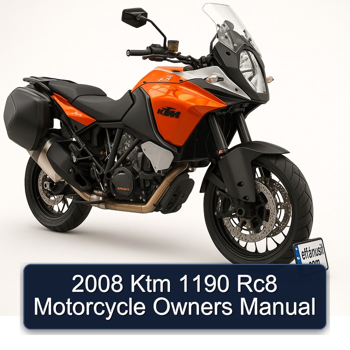2008 KTM 1190 RC8 Motorcycle Owners Owner's Manual PDF