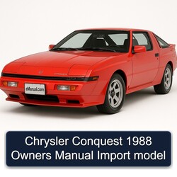 1988 Chrysler Conquest Owners Import Model Owner's Manual PDF