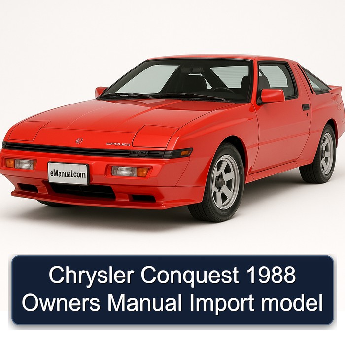 1988 Chrysler Conquest Owners Import Model Owner's Manual PDF