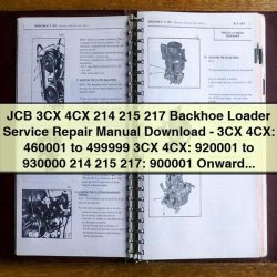JCB 3CX 4CX 214 215 217 Backhoe Loader Service Repair Workshop Manual PDF