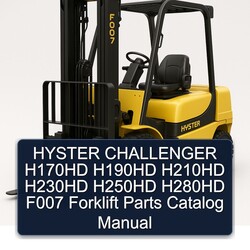 Hyster Challenger H170HD H190HD H210HD H230HD H250HD H280HD F007 Forklift Parts Catalog PDF