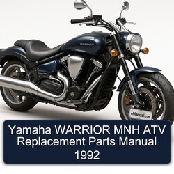 1992 Yamaha Warrior MNH ATV Replacement Parts Catalog PDF