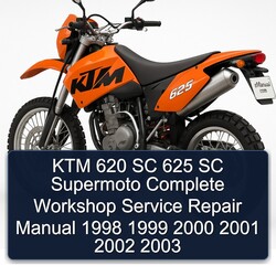 1998-2003 KTM 620 SC 625 Supermoto Service Repair Workshop Manual PDF