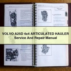 Volvo A25D 4x4 Articulated Hauler Service Repair Workshop Manual PDF