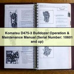 Komatsu D475-3 Bulldozer Operation (serial Number: 10601 Up) Service Repair Workshop Manual PDF