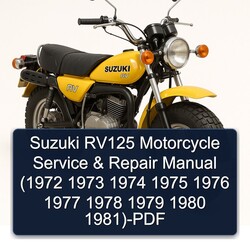 1972-1981 Suzuki RV Series RV125 Motorcycle Service Repair Workshop Manual PDF