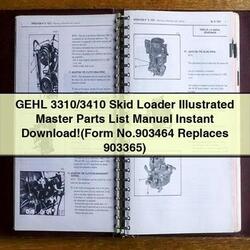 Gehl 3310/3410 Skid Loader Illustrated Master (form No.903464 Replaces 903365) Parts Catalog PDF