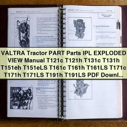 Valtra Tractor T121c, T121h, T131c, T131h, T151eh, T151els, T161c, T161h, T161ls, T171c, T171h, T171ls, T191h, T191LS Parts IPL Exploded View Service Repair Workshop Manual PDF