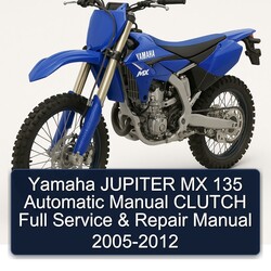 2005-2012 Yamaha MX Models Jupiter 135 Automatic Clutch Service Repair Workshop Manual PDF