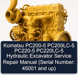 Komatsu PC200-5 Pc200lc-5 PC220-5 Pc220lc-5 Hydraulic Excavator (serial Number: 45001 Up) Service Repair Workshop Manual PDF
