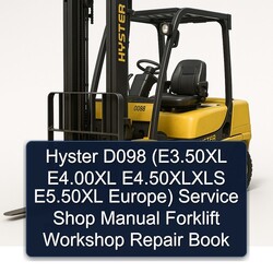 Hyster D098 (e3.50xl E4.00xl E4.50xlxls E5.50xl Europe) Shop Forklift Book Service Repair Workshop Manual PDF