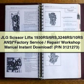 JLG Scissor Lifts 1930rs/6rs 3246rs/10rs Ansi / (p/n 3121273) Service Repair Workshop Manual PDF