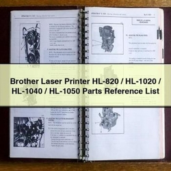 Brother Laser Printer HL-820 / HL-1020 HL-1040 HL-1050 Parts Reference List Service Repair Workshop Manual PDF