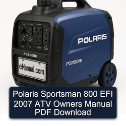 2007 Polaris Sportsman 800 EFI ATV Owners Owner's Manual PDF