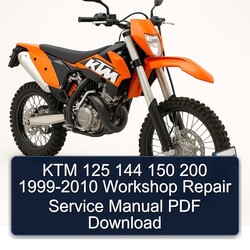 KTM 125 144 150 200 1999-2010 Workshop Repair Service Manual PDF Download