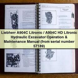 Liebherr A904C Litronic/a904c HD Litronic Hydraulic Excavator Operation (from Serial Number 57189) Service Repair Workshop Manual PDF