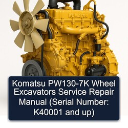 Komatsu PW130-7K Wheel Excavators (serial Number: K40001 Up) Service Repair Workshop Manual PDF