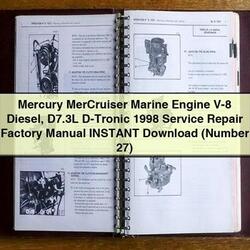 1998 Mercury Mercruiser Marine Engine V-8 Diesel D7.3l D-tronic (number 27) Service Repair Workshop Manual PDF