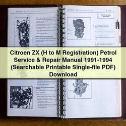 1991-1994 Citroen ZX (h M Registration) Petrol - (searchable Single-file) Service Repair Workshop Manual PDF