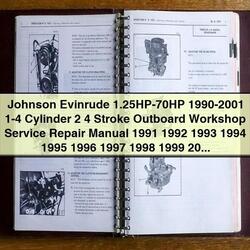 Johnson Evinrude 1.25HP-70HP 1990-2001 1-4 Cylinder 2+4 Stroke Outboard Workshop Service Repair Manual 1991 1992 1993 1994 1995 1996 1997 1998 1999 2000 