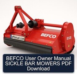 Befco User Owner Sickle BAR Mowers Owner's Manual PDF