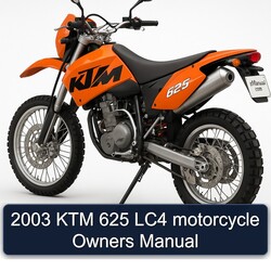 2003 KTM 625 LC4 Motorcycle Owners Owner's Manual PDF