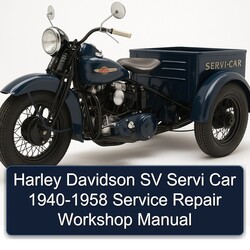 1958 Harley Davidson Servi Car SV 1940 Service Repair Workshop Manual PDF