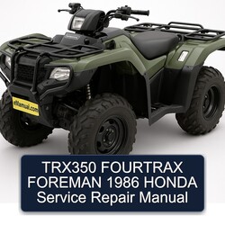 1986 TRX350 Fourtrax Foreman Honda Service Repair Workshop Manual PDF