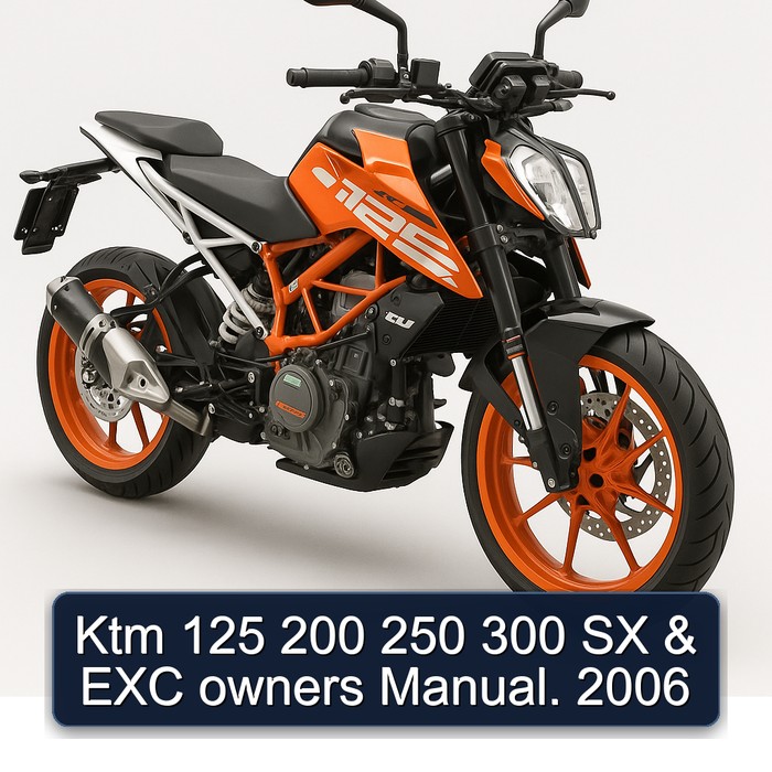 2006 KTM 125 200 250 300 SX EXC Owners Owner's Manual PDF
