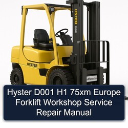Hyster D001 H1 75XM Europe Forklift Service Repair Workshop Manual PDF