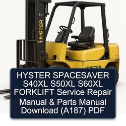 Hyster Spacesaver S40XL S50XL S60XL Forklift Parts (A187) Catalog PDF