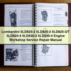 Lombardini LD Series 5ld825-2 5ld825-3 5ld825-3/t 5ld825-4 5ld930-3 5ld930-4 Engine Service Repair Workshop Manual PDF