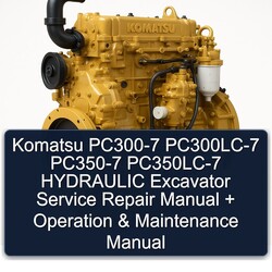 Komatsu PC300-7 Pc300lc-7 PC350-7 Pc350lc-7 Hydraulic Excavator Operation Maintenance Service Repair Workshop Manual PDF